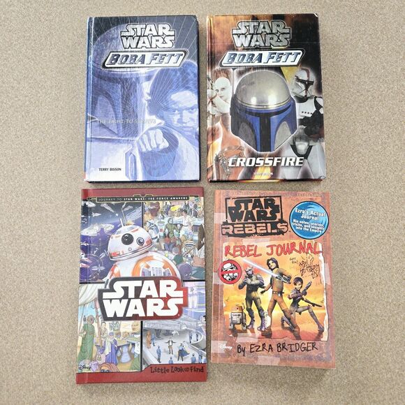 Lot 4 Star Wars Books Boba Fett Crossfire Fight to Survive Ezra's Rebel Journal - Picture 1 of 13